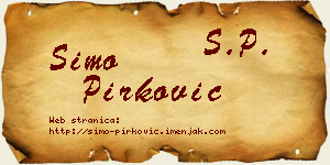 Simo Pirković vizit kartica